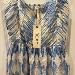 Roxy Chevron Blue and White Blouse